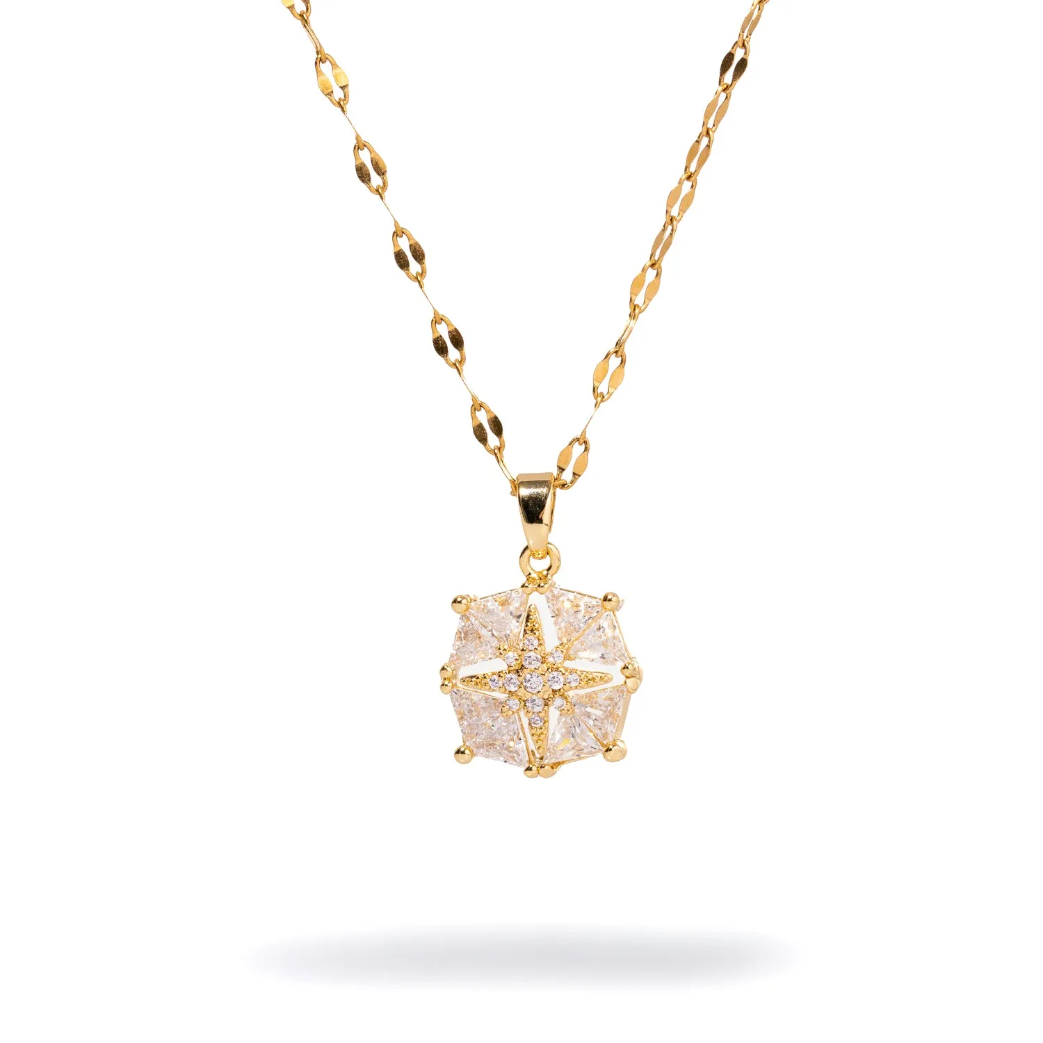 Magical Guiding Star Diamond & Gold Statement Necklace