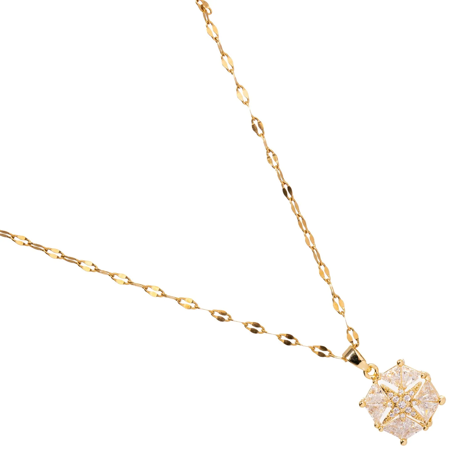 Magical Guiding Star Diamond & Gold Statement Necklace