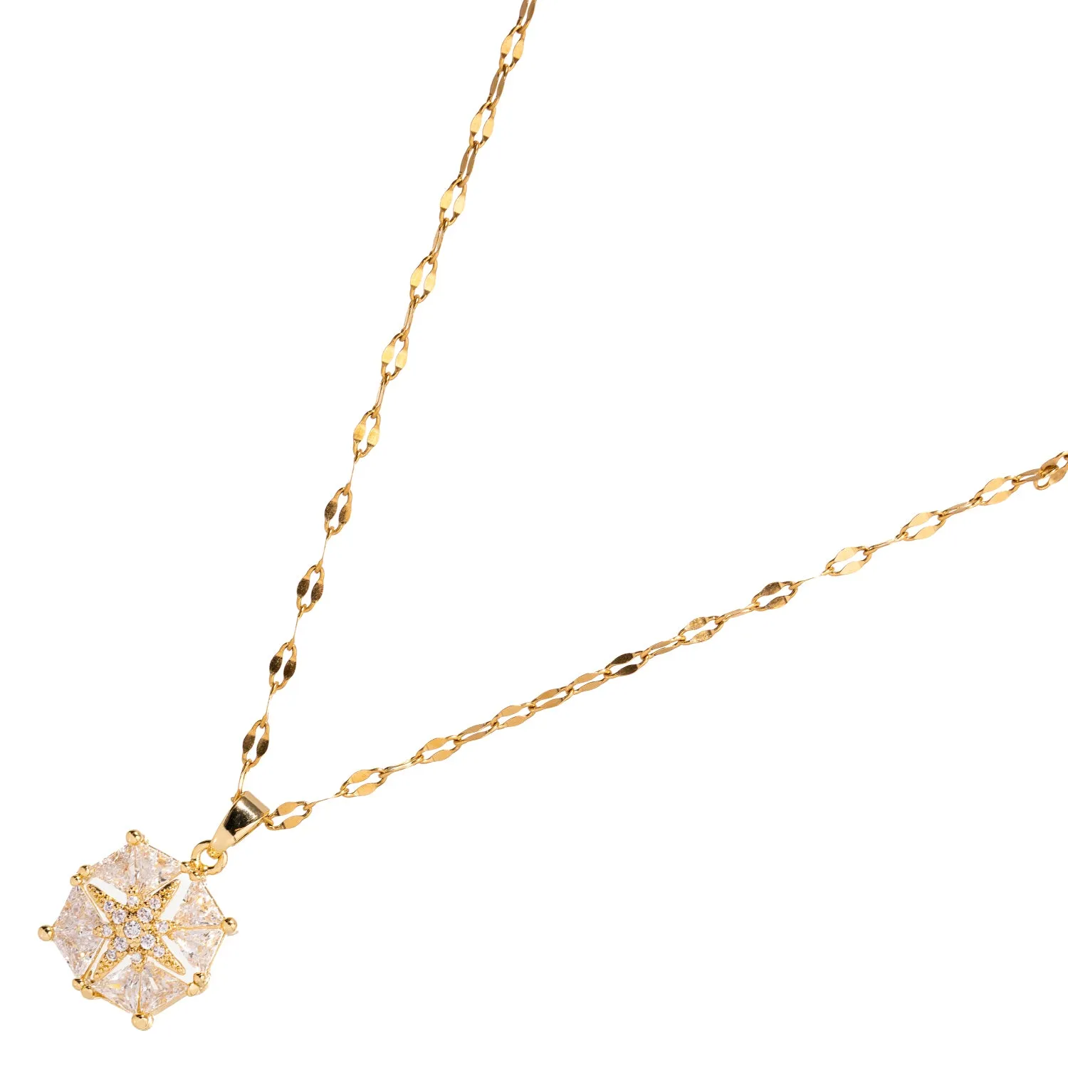 Magical Guiding Star Diamond & Gold Statement Necklace