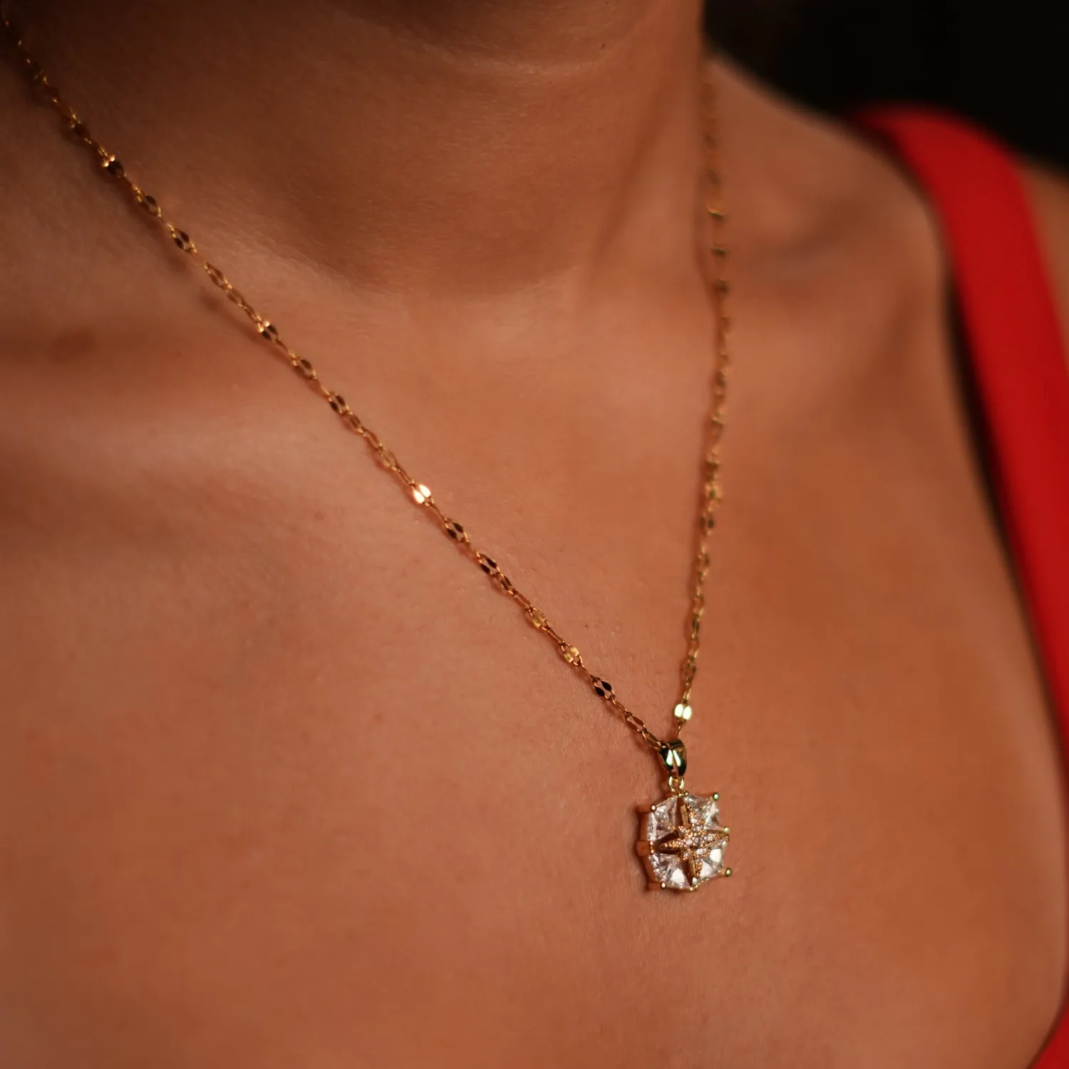 Magical Guiding Star Diamond & Gold Statement Necklace