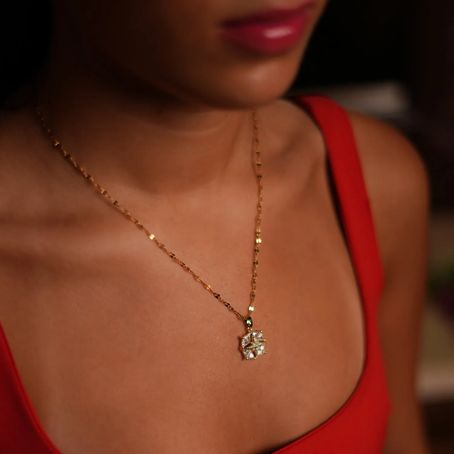 Magical Guiding Star Diamond & Gold Statement Necklace