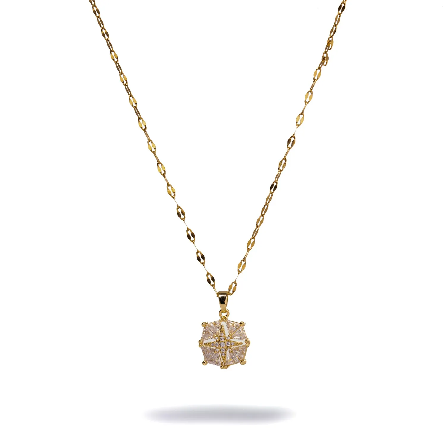 Magical Guiding Star Diamond & Gold Statement Necklace