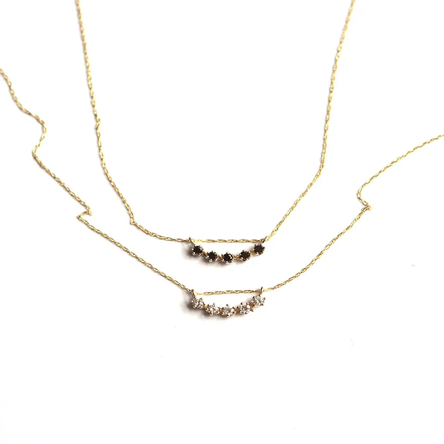 Majesty Curve Necklace Black Diamonds