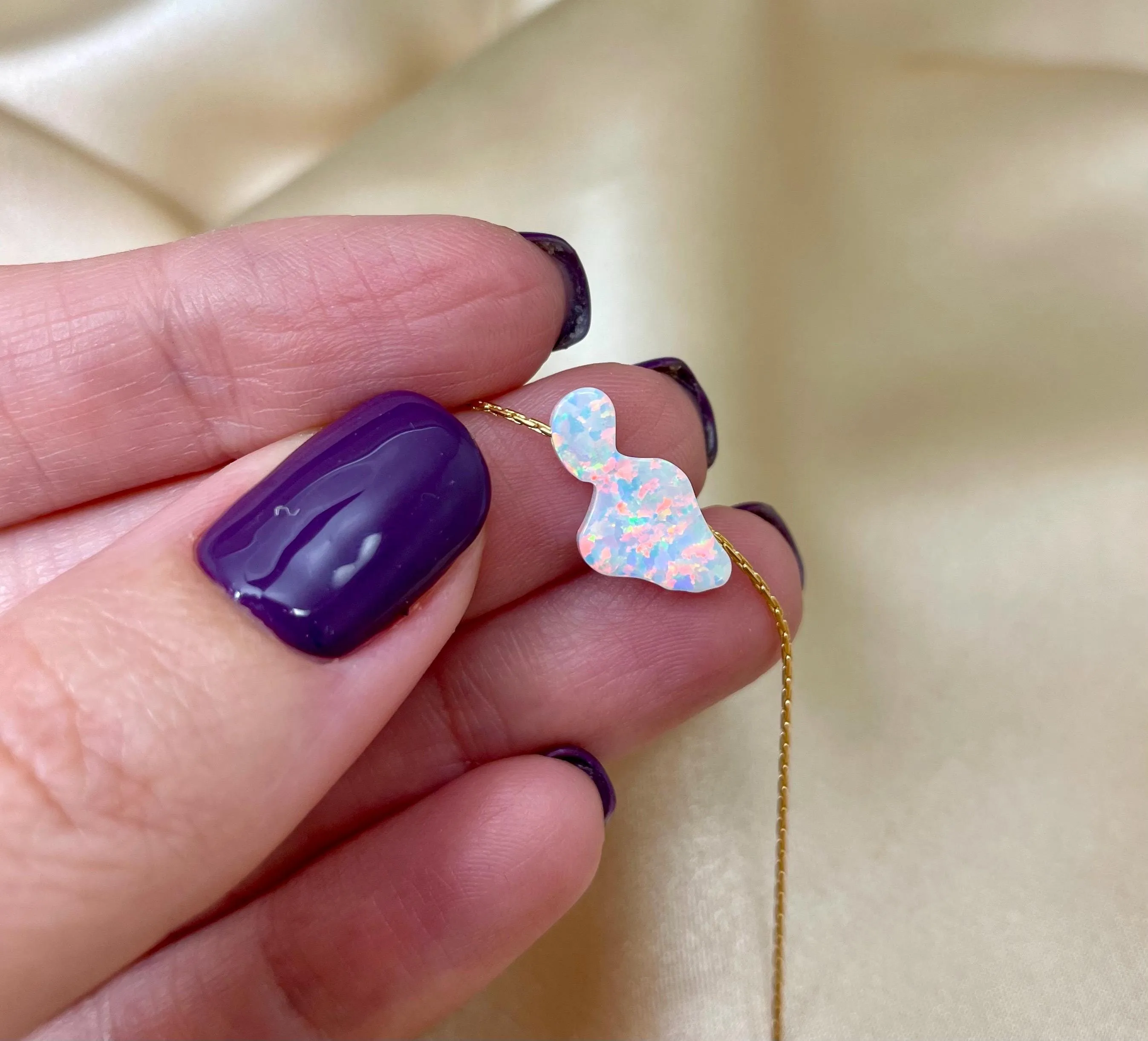 Maui Hawaii Opal Necklace, Maui Blue necklace, Opal Maui Pendant, Map necklace, Maui shape state necklace, HI necklace
