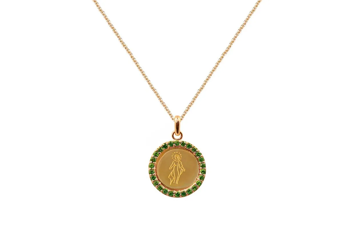 Medal Miraculous | Milagrosa Gold & Green Garnets
