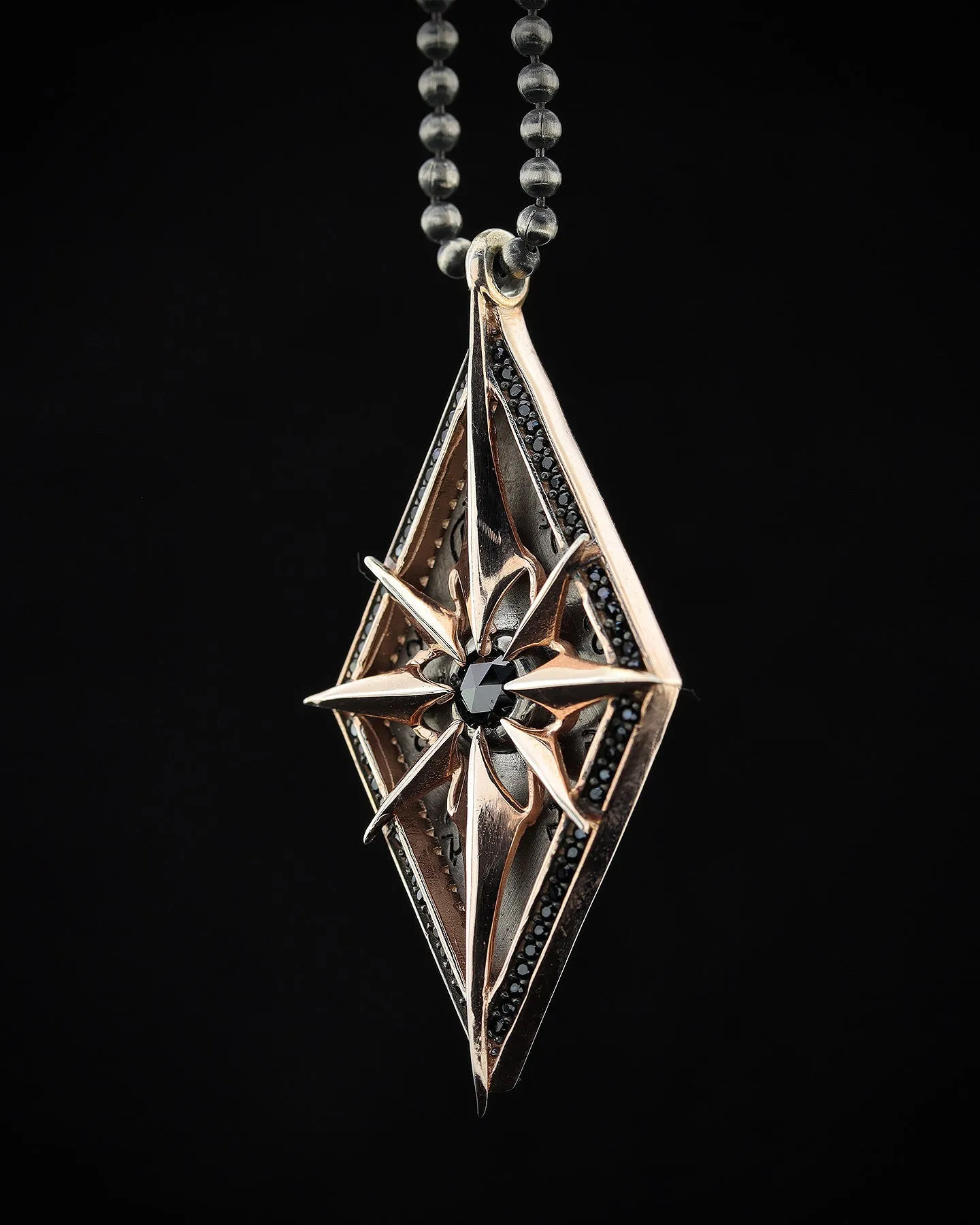 Men's Sterling Silver Compass Necklace