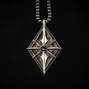 Men's Sterling Silver Compass Necklace