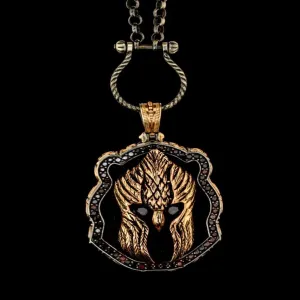 Men's Sterling Silver Eagle Helmet Necklace