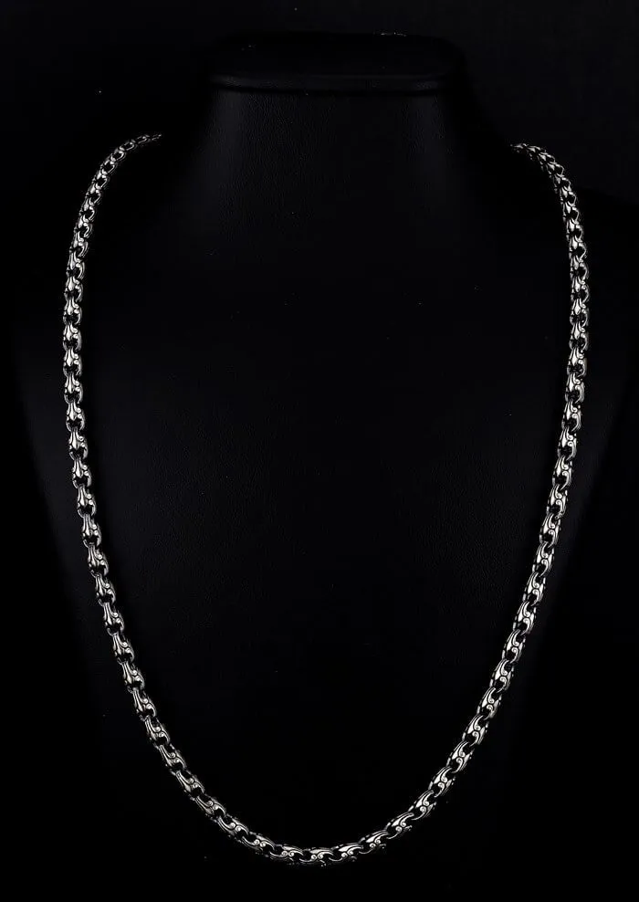 Men’s Sterling Silver Embroidered Chain