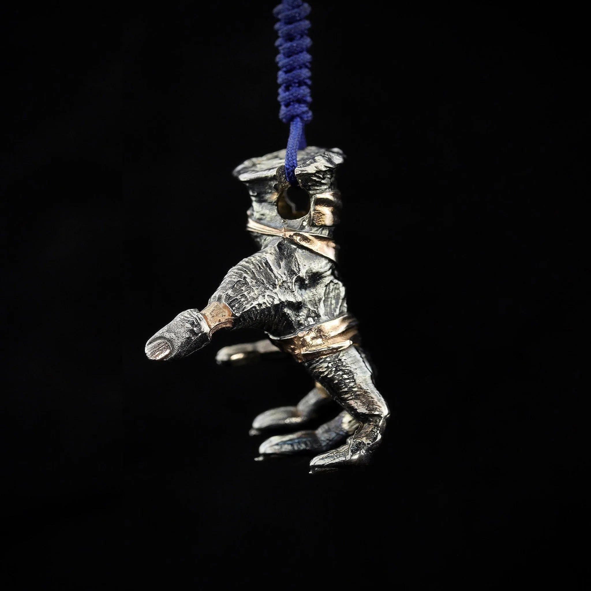 Men's Three Dimensional Hand  Sterling Silver Necklace
