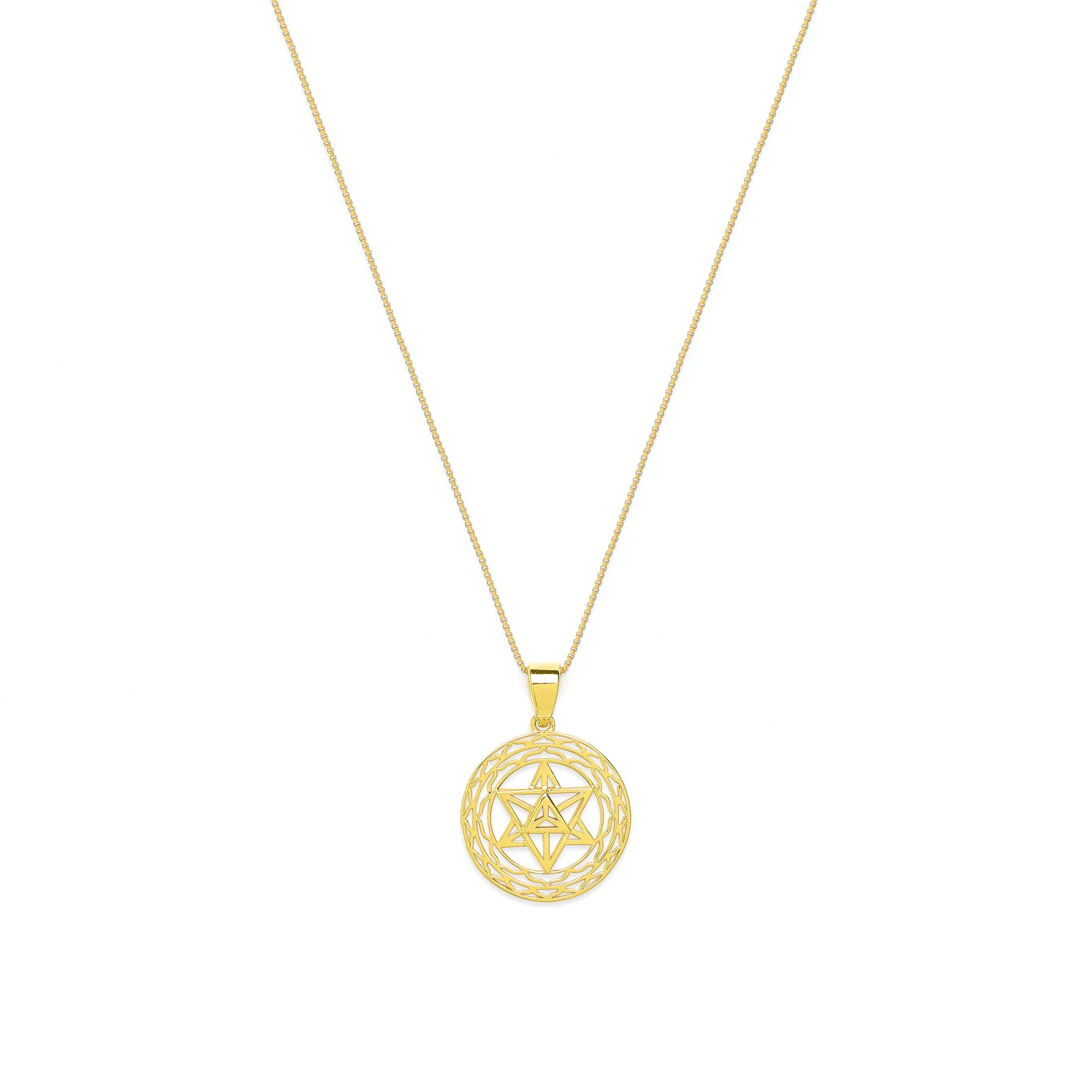 Merkaba Star, Light Body Activation Necklace, 18k Gold