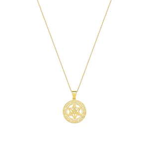 Merkaba Star, Light Body Activation Necklace, 18k Gold