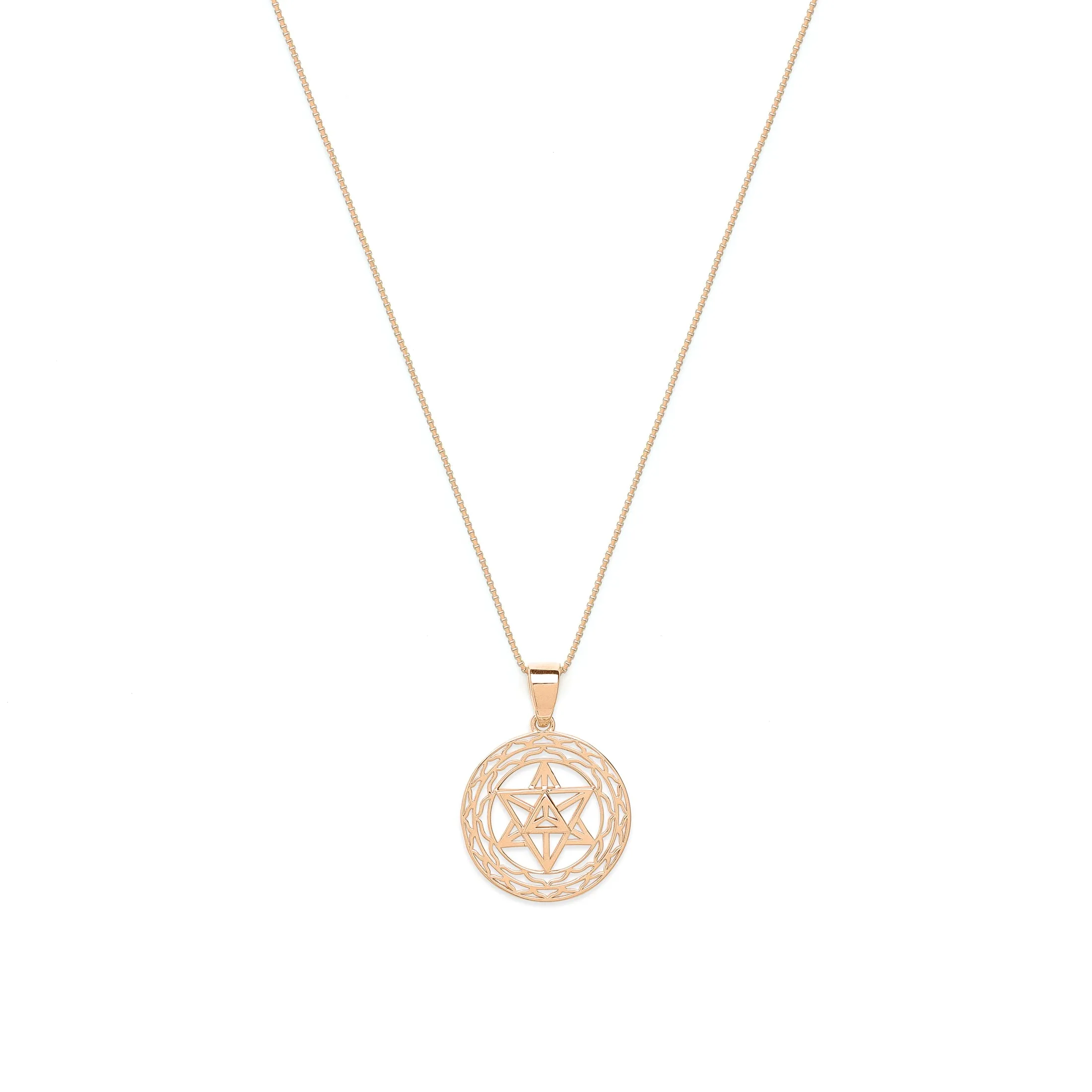 Merkaba Star, Light Body Activation Necklace, Rose Gold