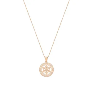 Merkaba Star, Light Body Activation Necklace, Rose Gold