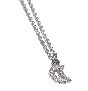 Micro Pave Crescent Moon Necklace
