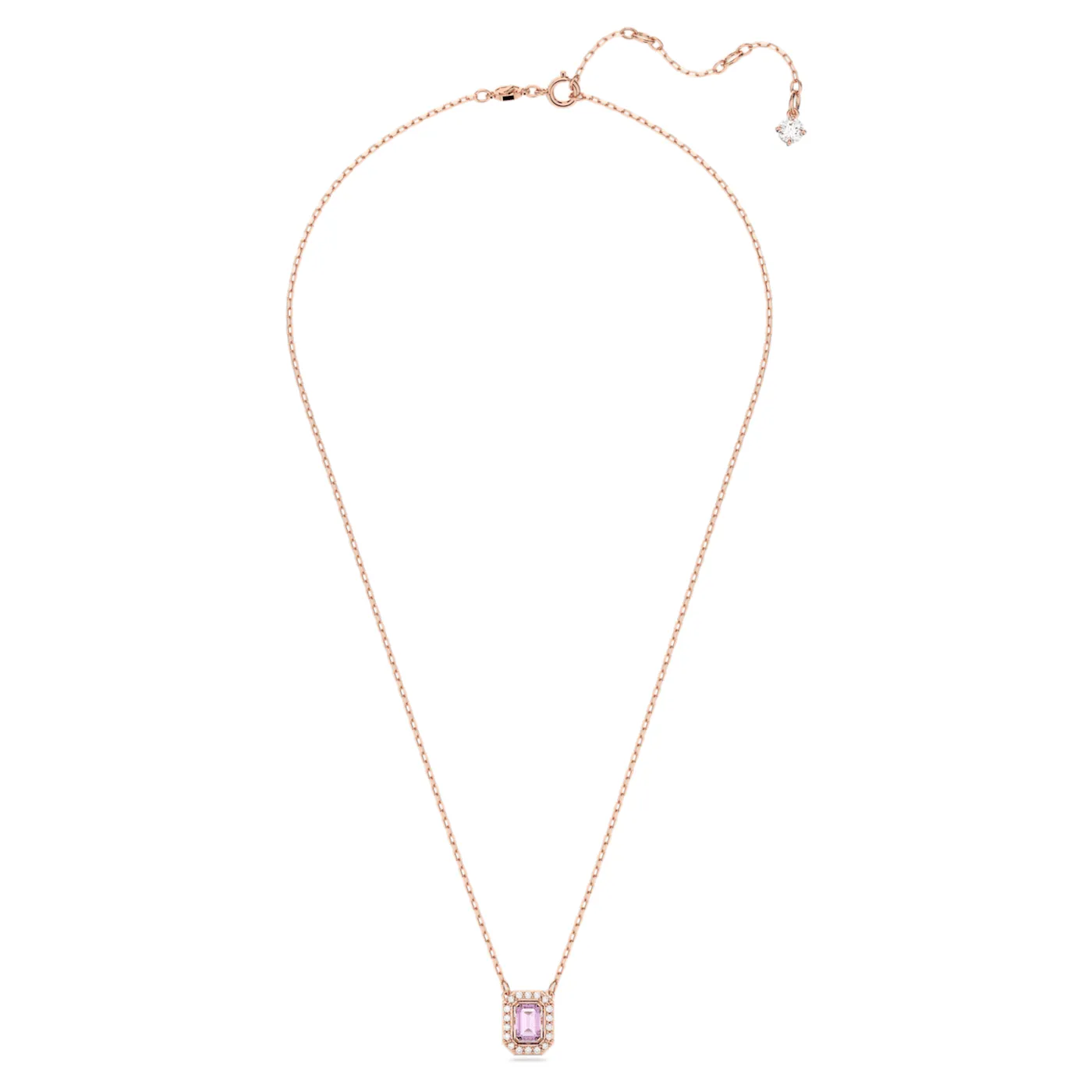Millenia necklace Octagon cut, Purple, Rose gold-tone plated 5640291