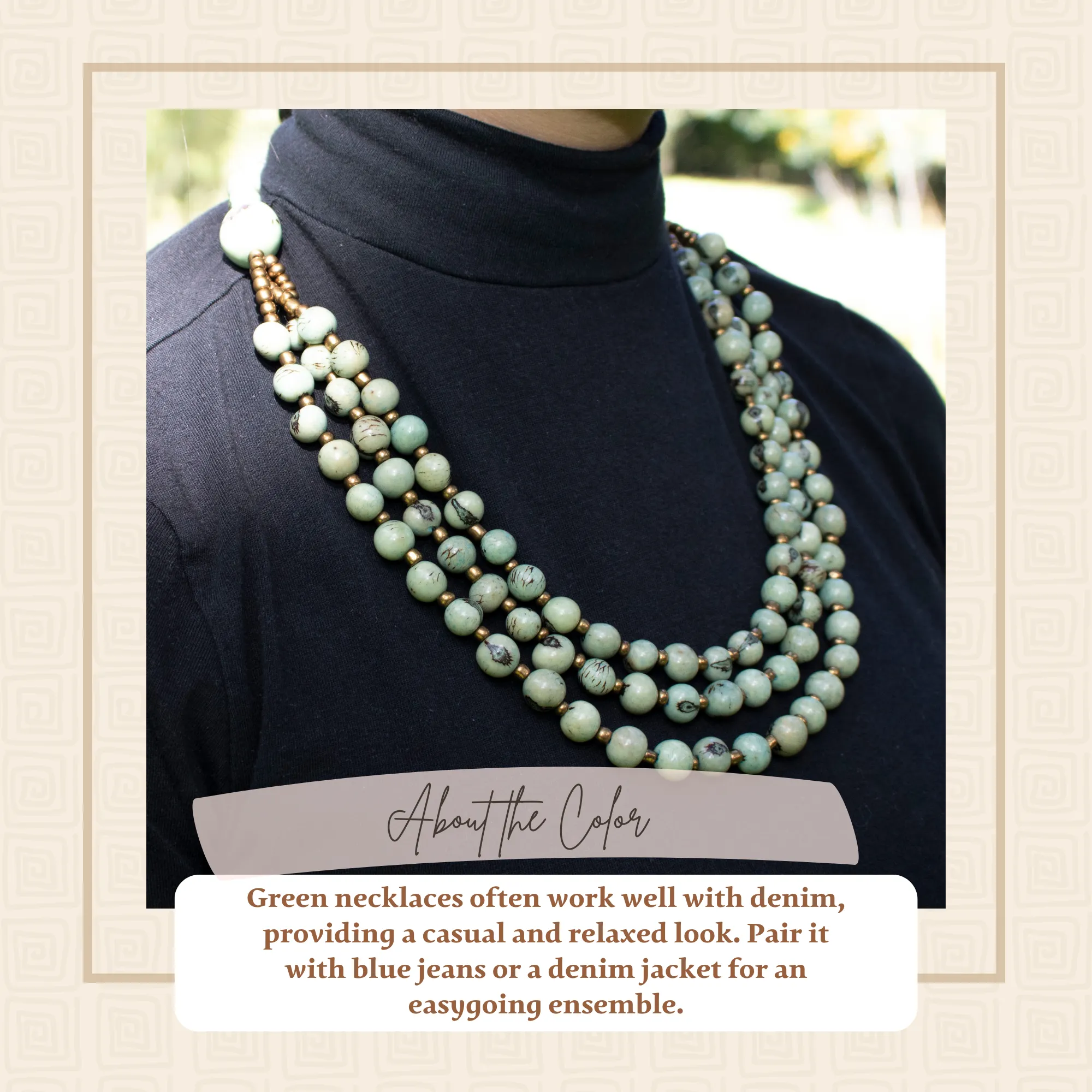 Mint Green Acai Beads Necklace