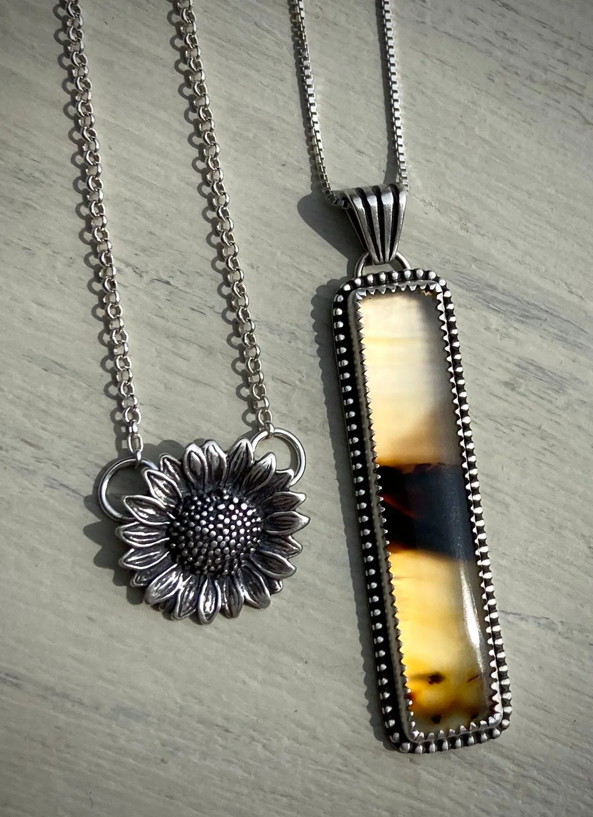 Montana Agate Bar Pendant