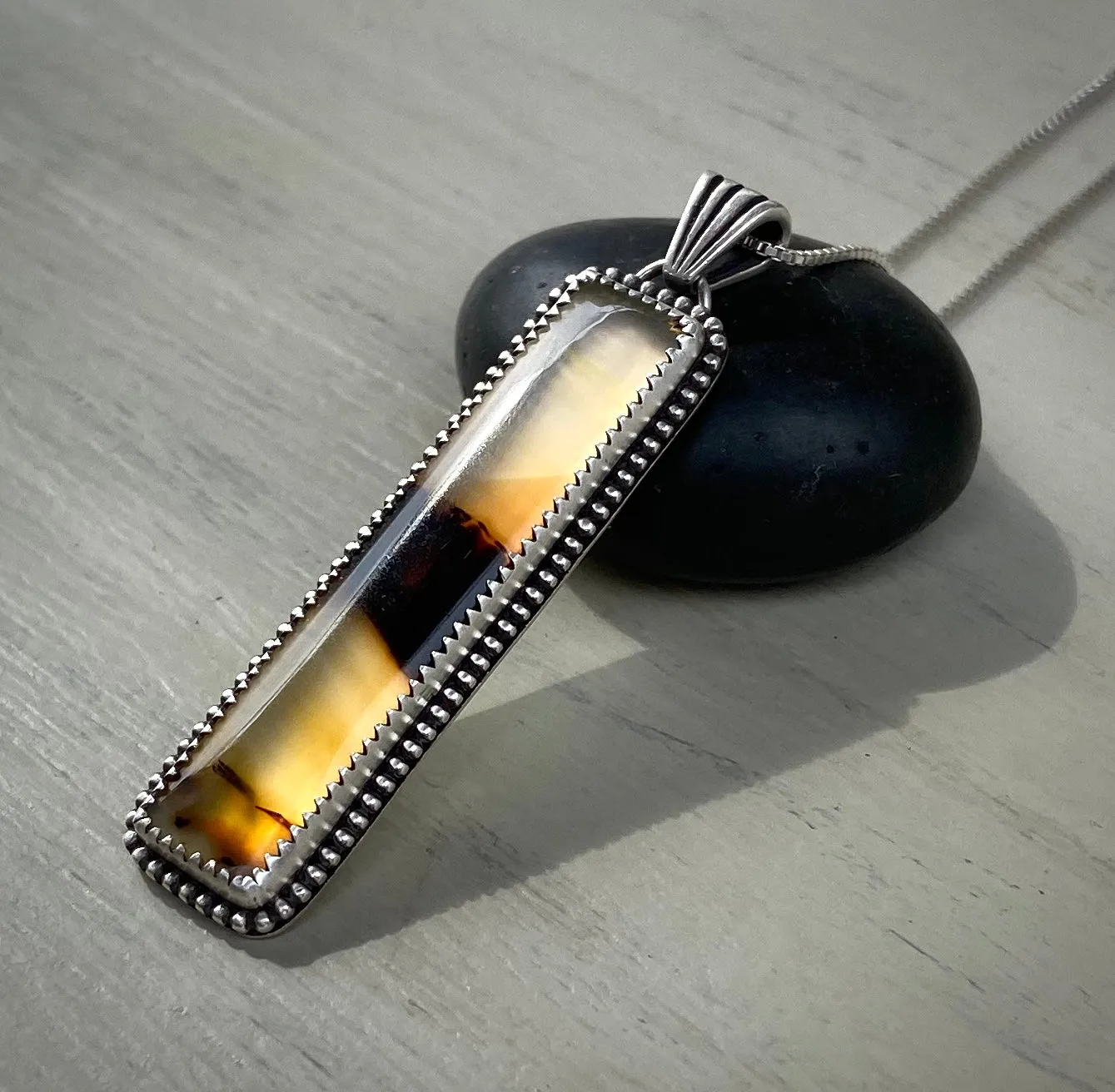 Montana Agate Bar Pendant