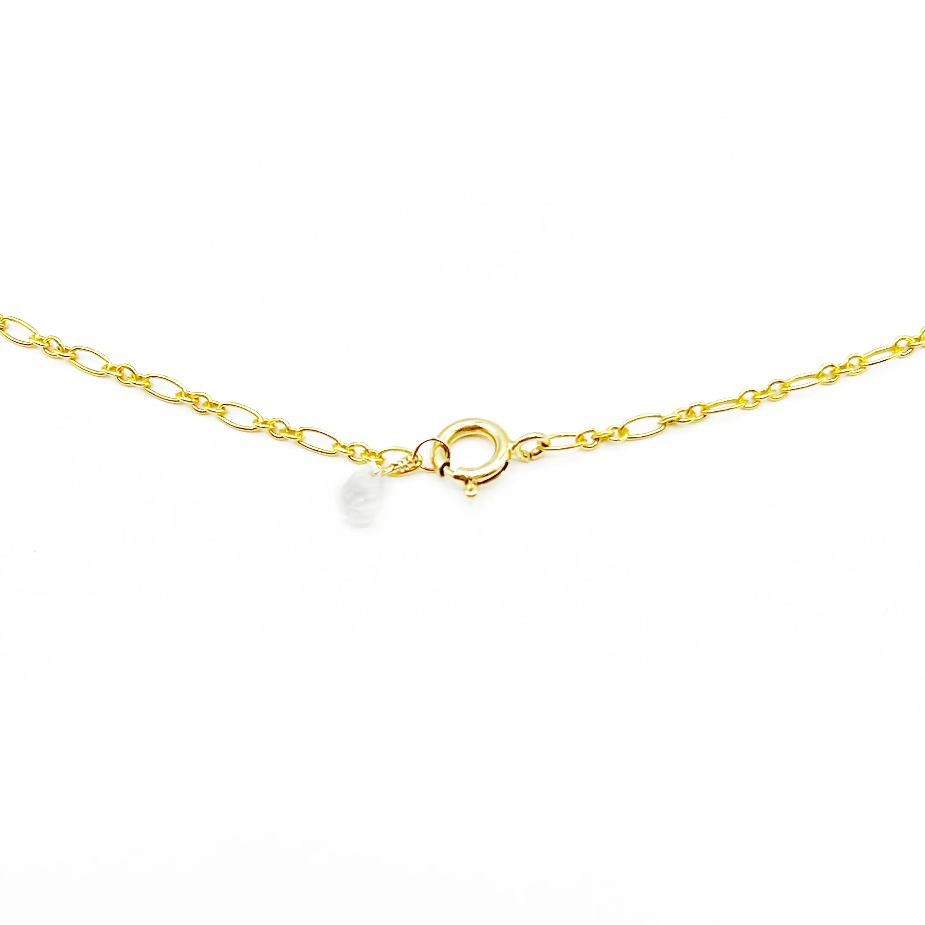 Moonstone Leaves Delicate Chain Necklace