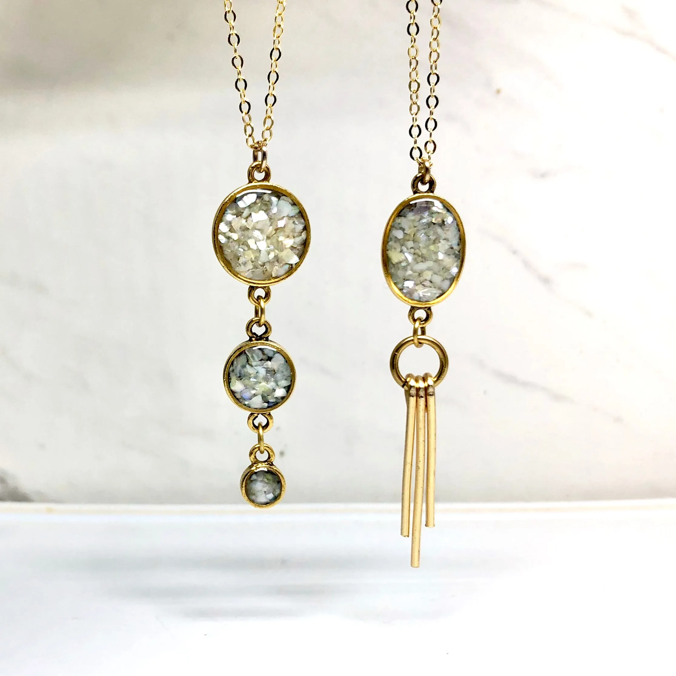 Mother of Pearl  Ray Necklace