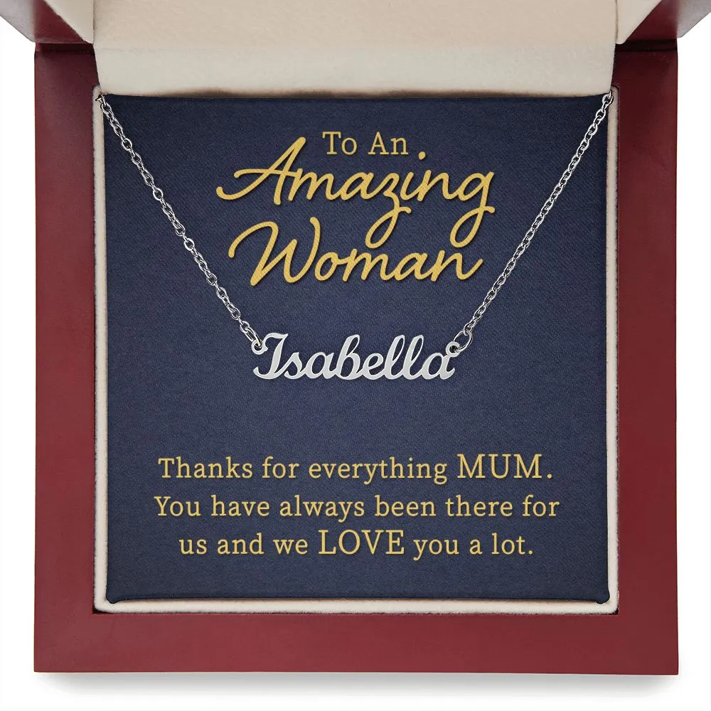 Mum Name Necklace-To An Amazing Woman