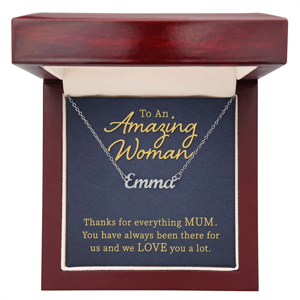 Mum Name Necklace-To An Amazing Woman