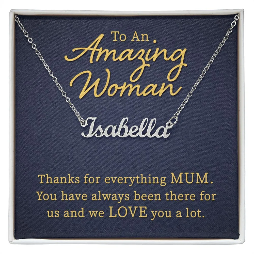 Mum Name Necklace-To An Amazing Woman