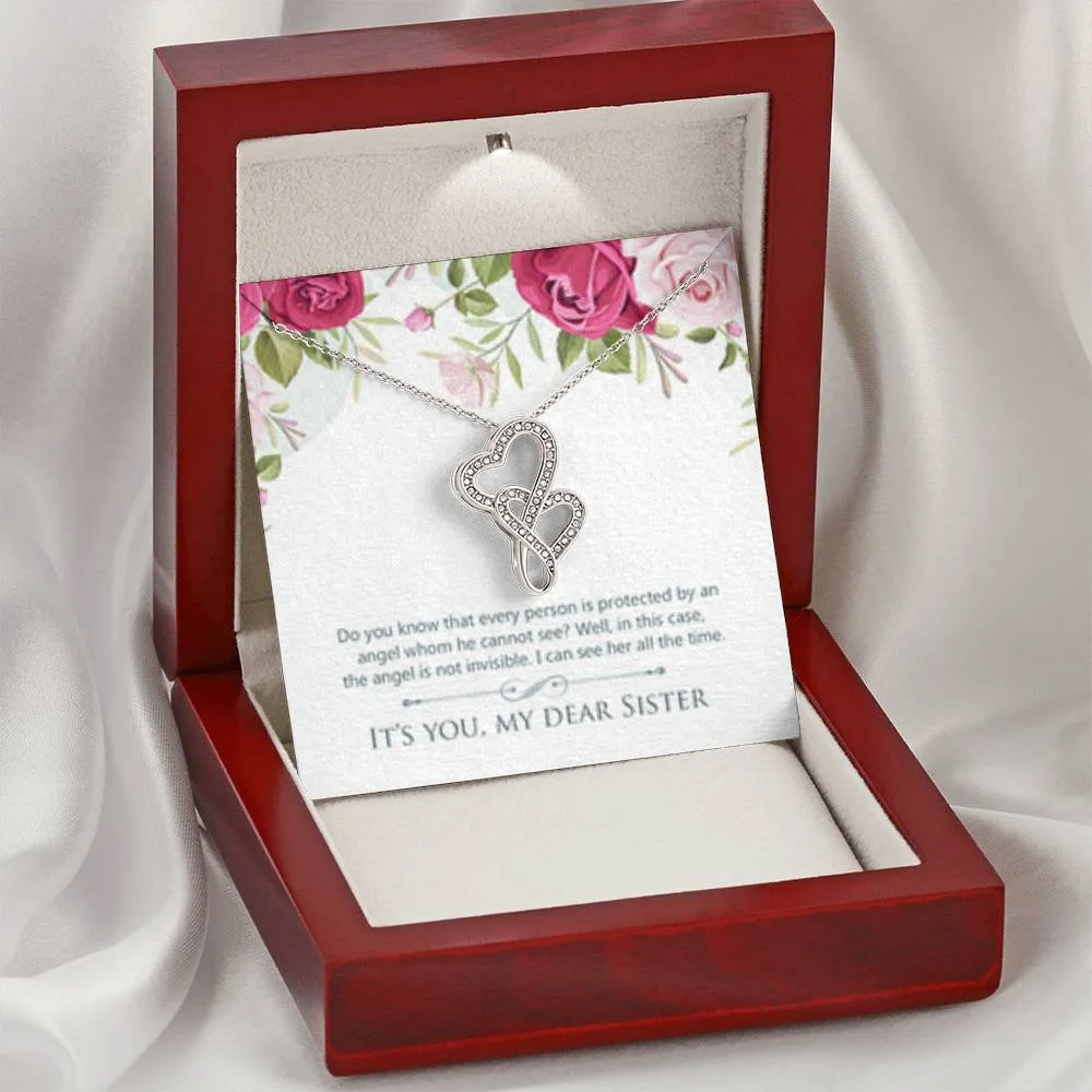My Angel-Double Hearts Necklace for Sister