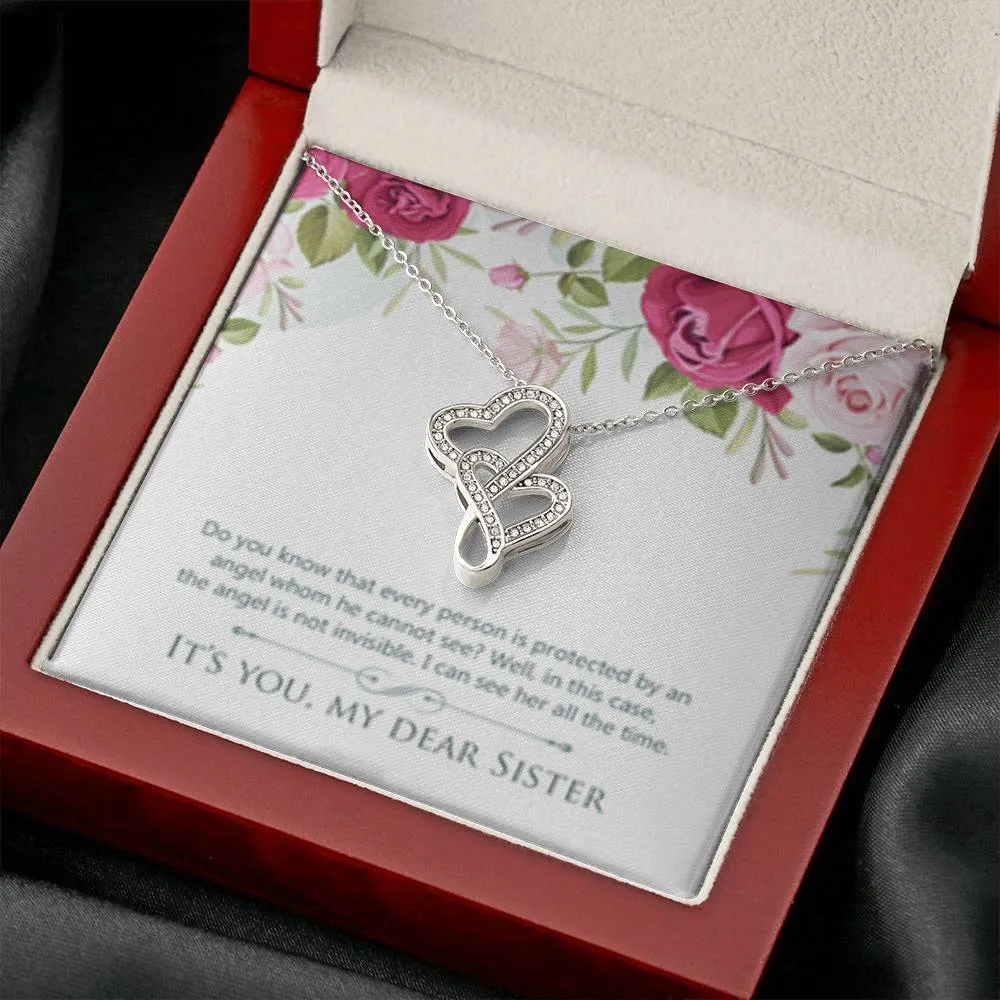 My Angel-Double Hearts Necklace for Sister