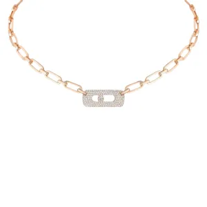 My Move 18K Rose Gold Diamond Necklace