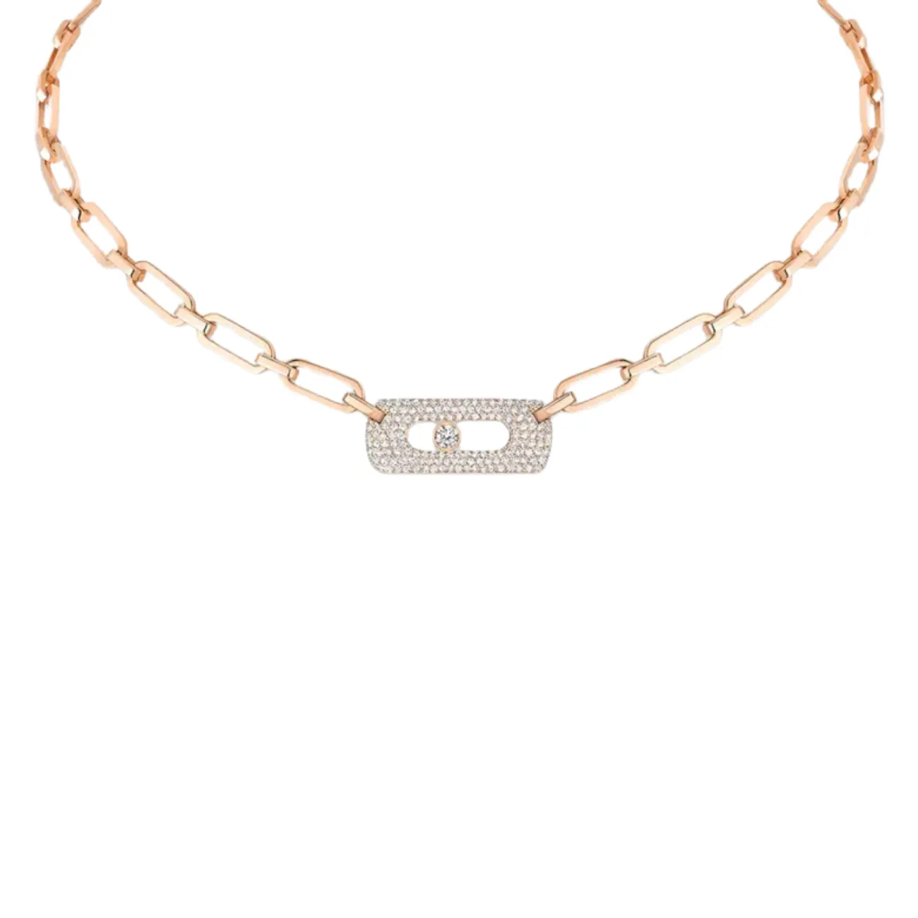 My Move 18K Rose Gold Diamond Necklace
