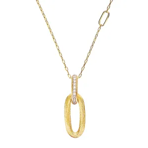 Nanis 18k Yellow Gold Libera Hand-Engraved Diamond Pendant 18", D=0.06tw