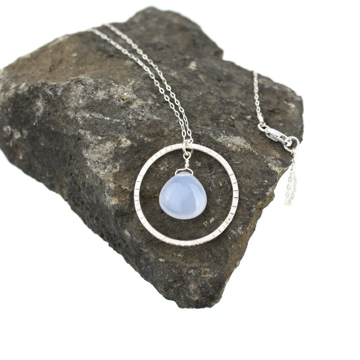 Navigator Necklace with Blue Chalcedony