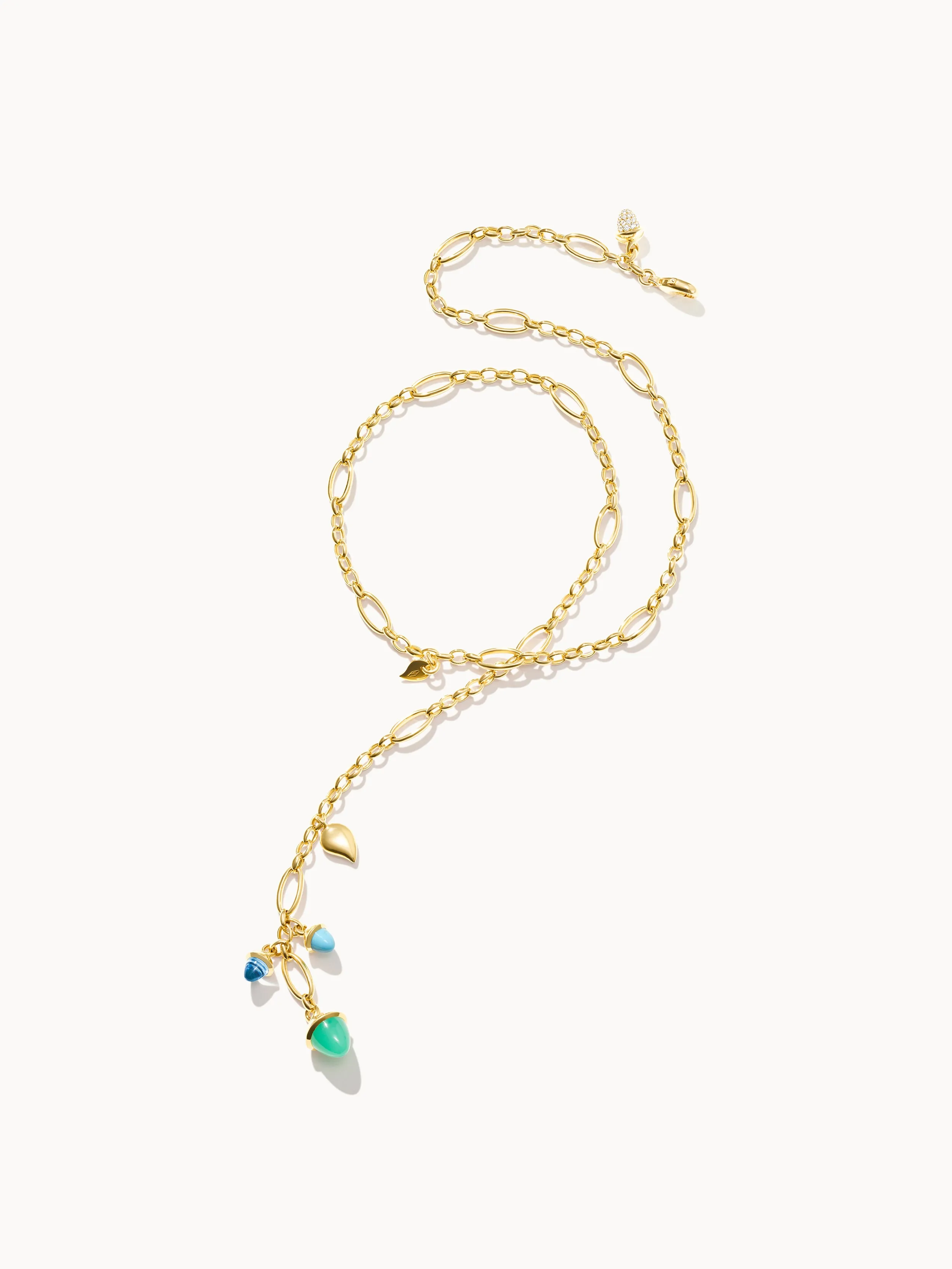 Necklace MIKADO Delicate 51 cm 'Lagoon' with Diamond Pavé 'Lagoon' with Diamond Pavé