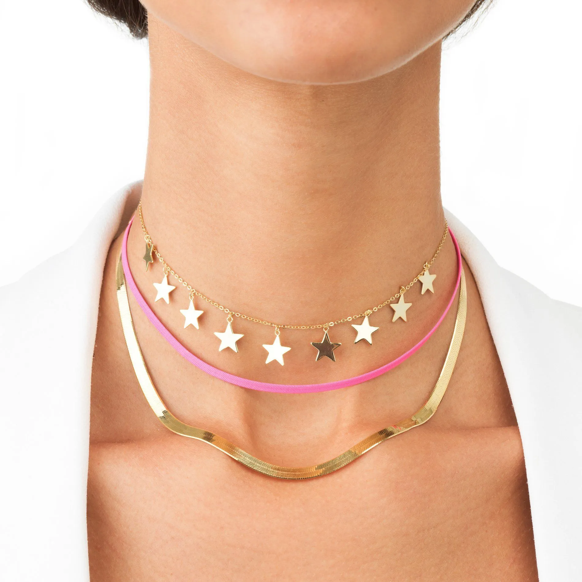 Neon Herringbone Necklace