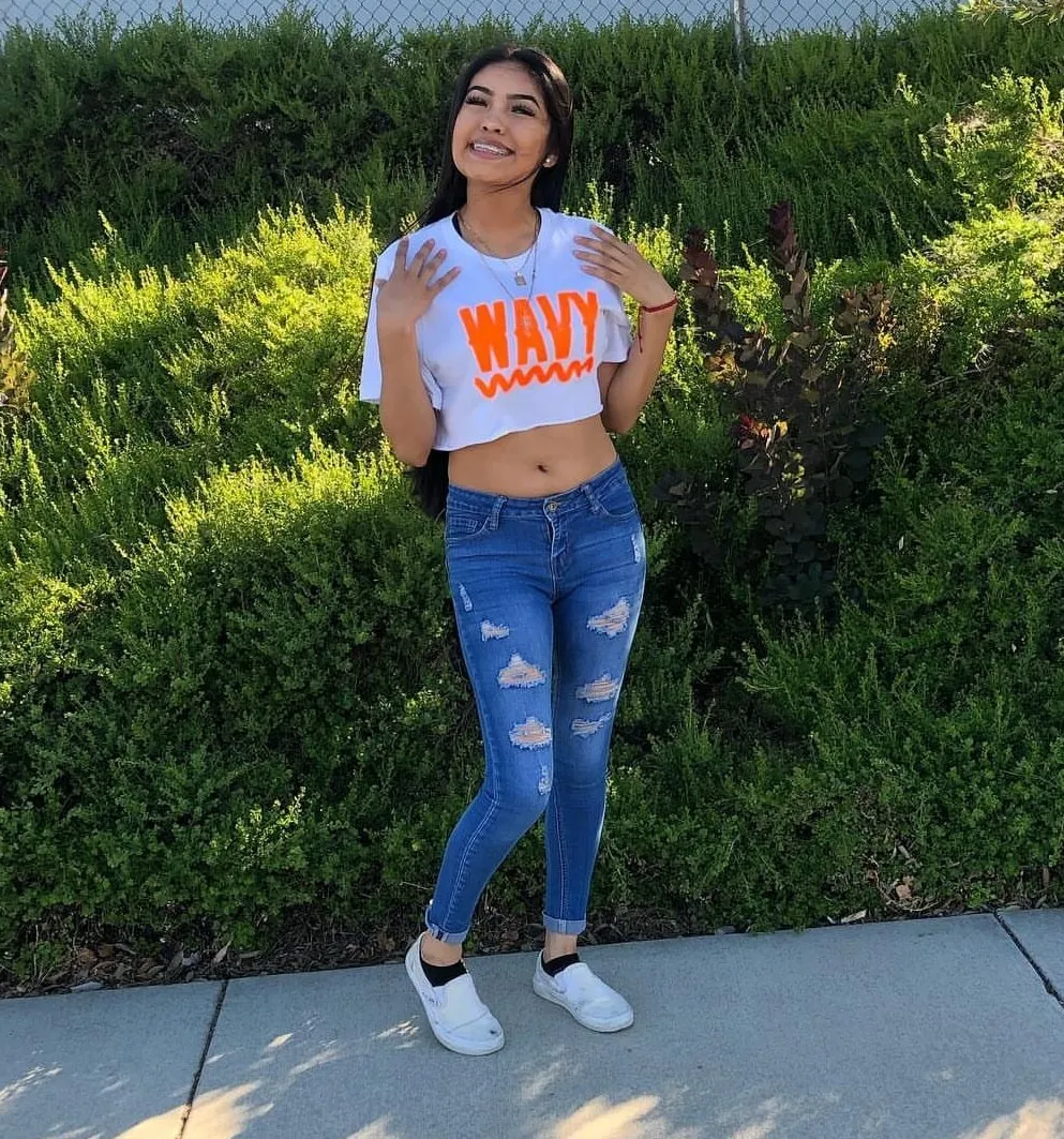 Neon Orange Wavy | White Tee