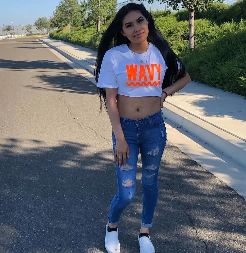 Neon Orange Wavy | White Tee