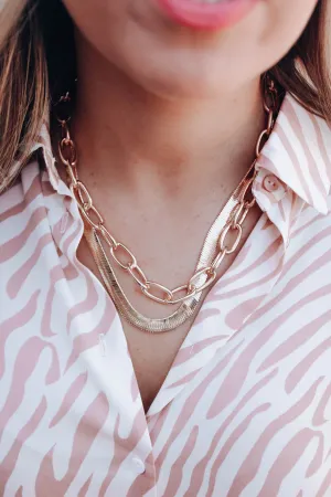 Never Enough Layered Chain Necklace - Gold