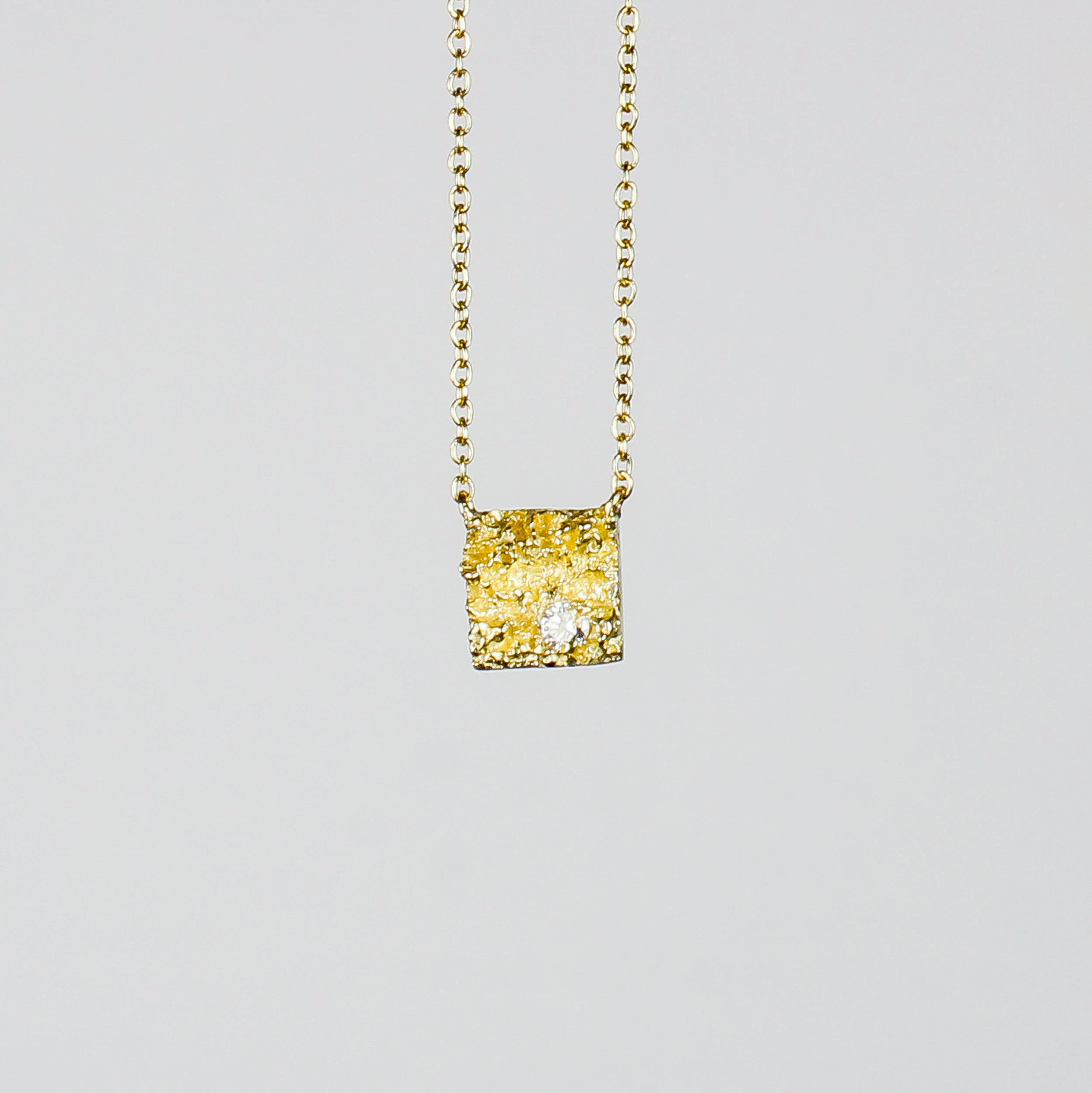 NEW! Chryseum Square Pendant with Diamond in 14k Gold by Branch