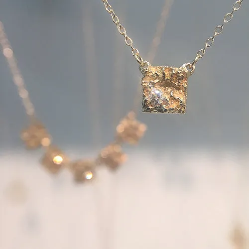 NEW! Chryseum Square Pendant with Diamond in 14k Gold by Branch