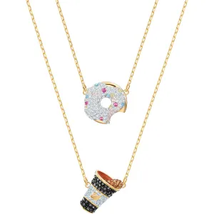 Nicest Donut and Coffee Multi-Colored Gold Plating Necklace Set