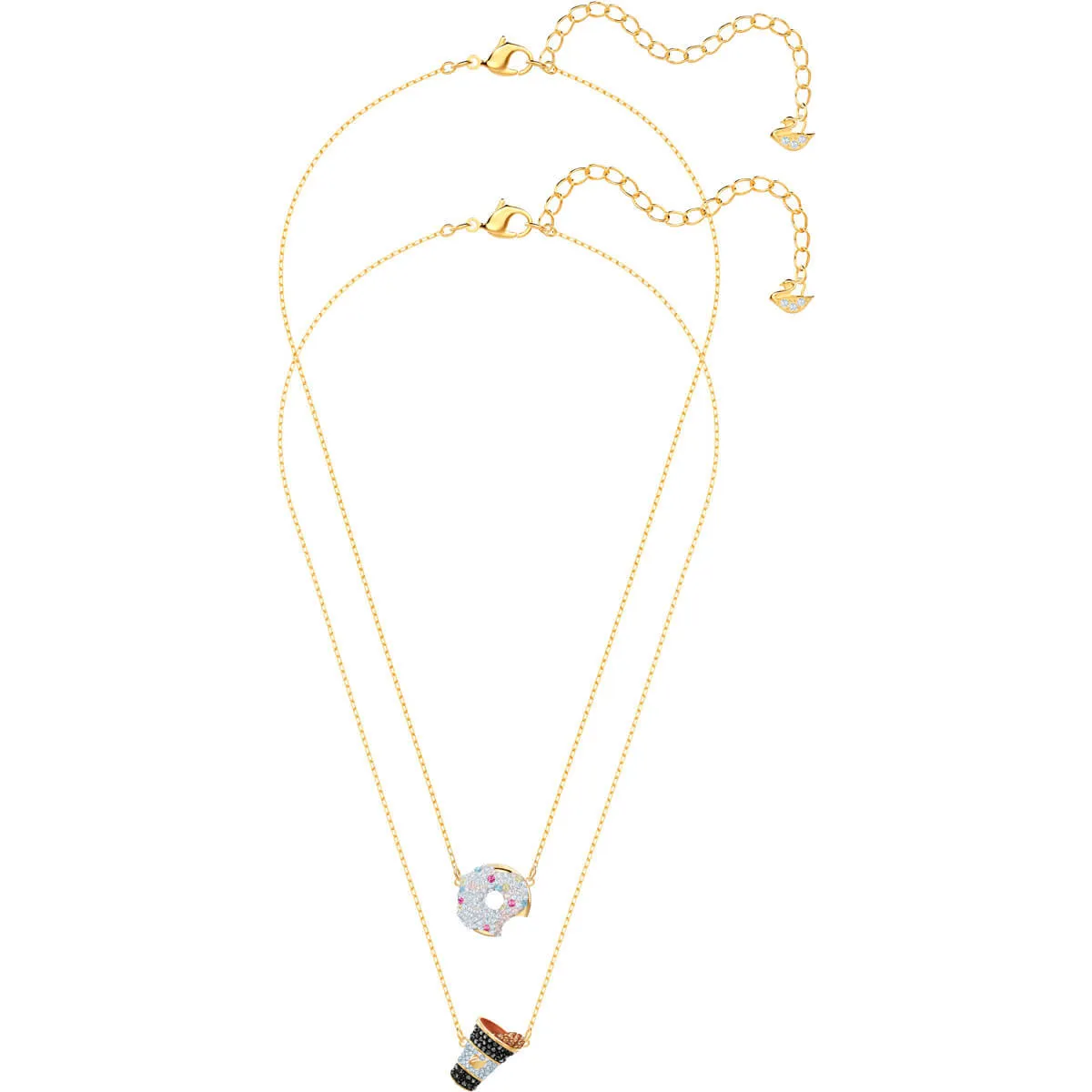 Nicest Donut and Coffee Multi-Colored Gold Plating Necklace Set