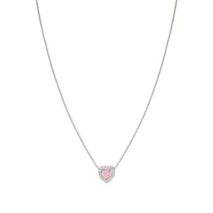 Nomination All My Love Necklace, Heart, Pink Cubic Zirconia, Silver