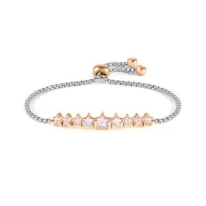 Nomination Milleluci Bracelet, Star, Pink Crystals, Rose PVD, Stainless Steel
