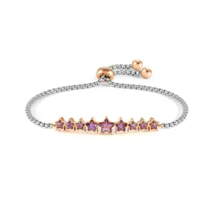 Nomination Milleluci Bracelet, Star, Violet Crystals, Rose PVD, Stainless Steel