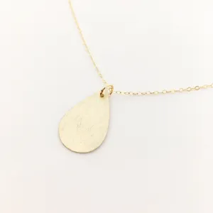 Nora Brushed Drop Necklace | Gold