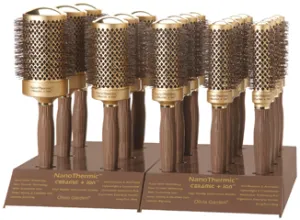 Olivia Garden Nano Thermic Round Brush 18pc Display Stand