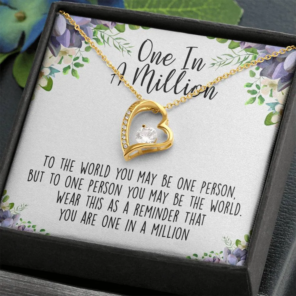 One In A Million Forever Love Necklace, Best Friend, BFF, Special Friend, Appreciation Gift