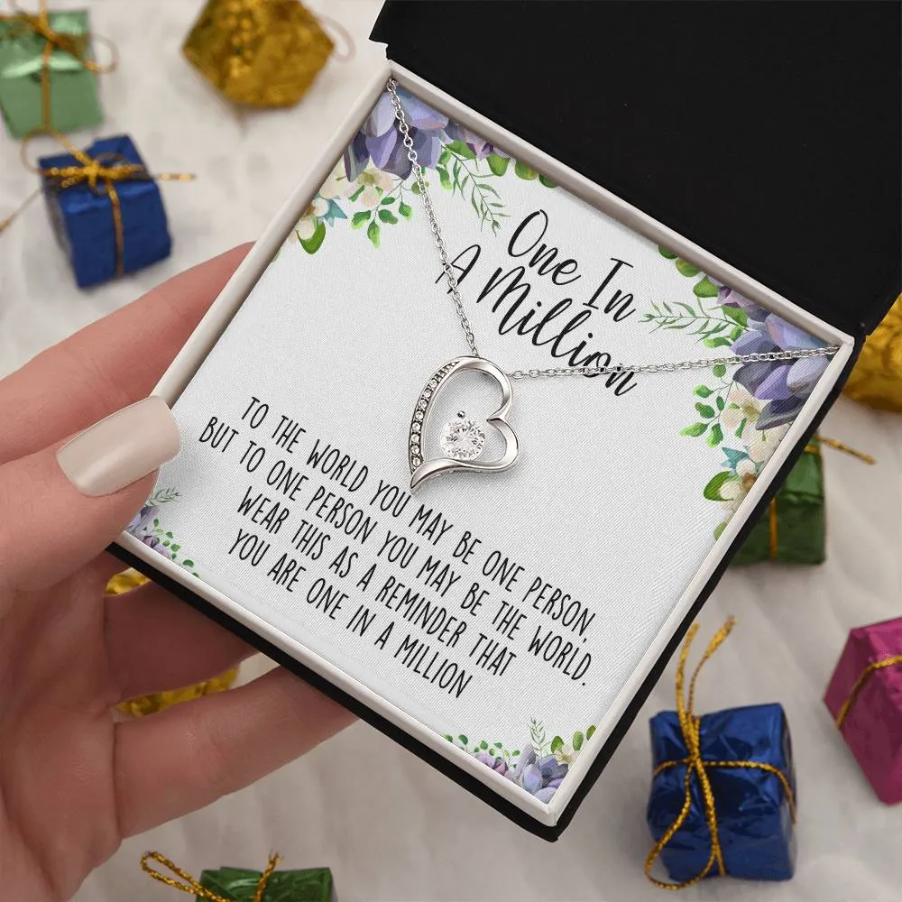 One In A Million Forever Love Necklace, Best Friend, BFF, Special Friend, Appreciation Gift